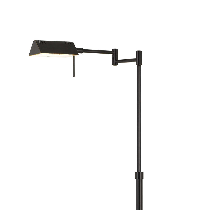 10w Led Adjustable Metal Floor Lamp With Swing Arm Black-zoom-