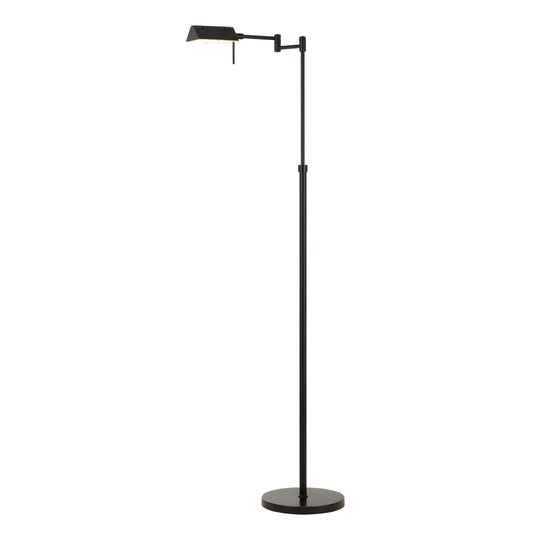 10w Led Adjustable Metal Floor Lamp With Swing Arm Black