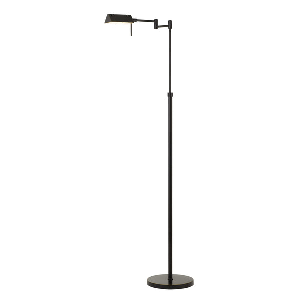 10w Led Adjustable Metal Floor Lamp With Swing Arm Black