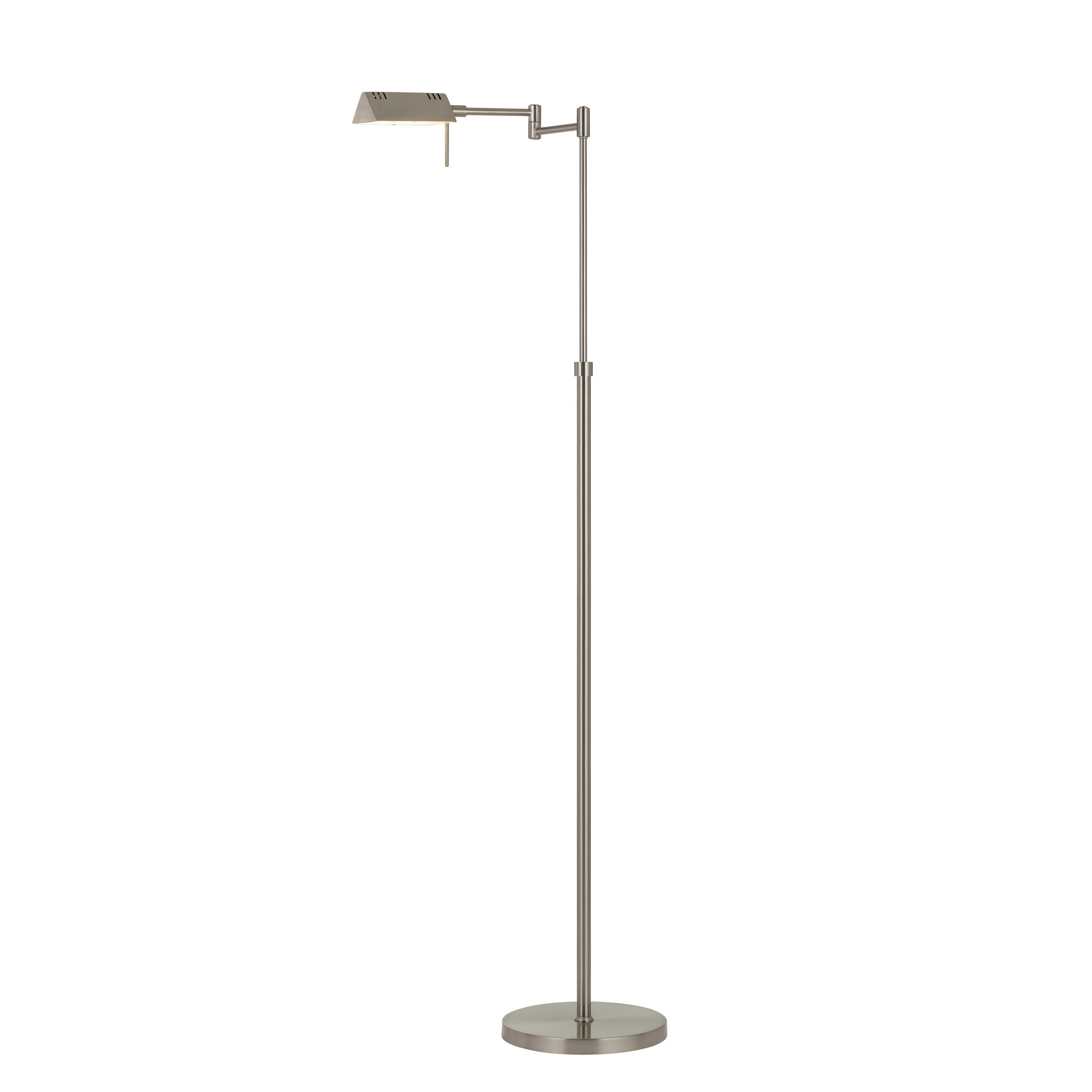 10w Led Adjustable Metal Floor Lamp With Swing Arm Chrome-zoom-1
