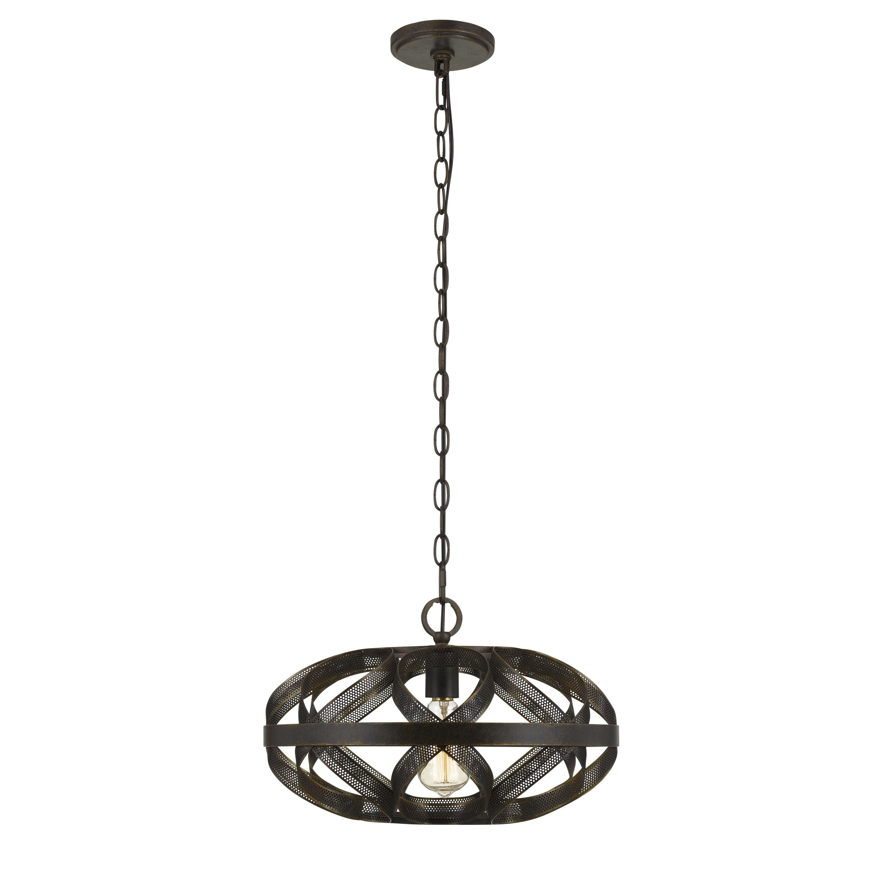60w Twisted Metal Mesh Design Pendant Fixture Dark Bronze-zoom-1