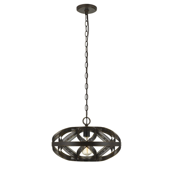 60w Twisted Metal Mesh Design Pendant Fixture Dark Bronze