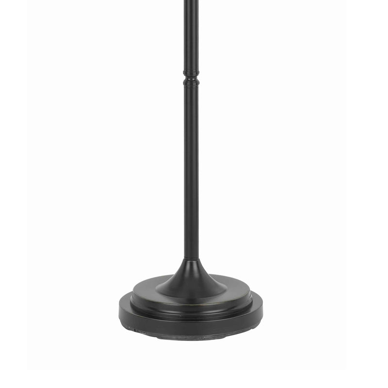 3 Way Glass Shade Torchiere Floor Lamp With Metal Pedestal Base Black-zoom-