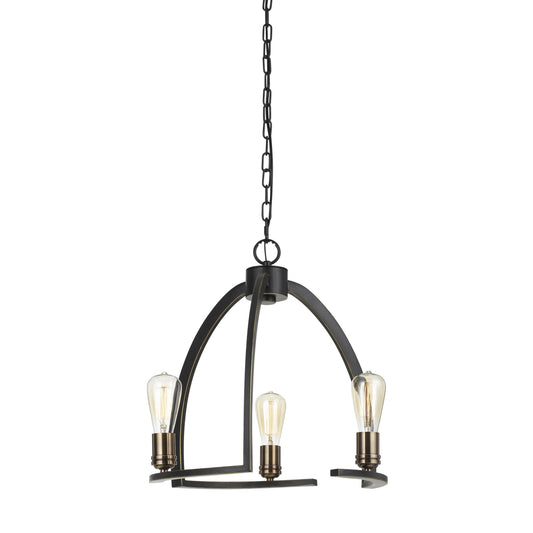 3 Coinciding Metal Chandelier With 6 Feet Chain Black