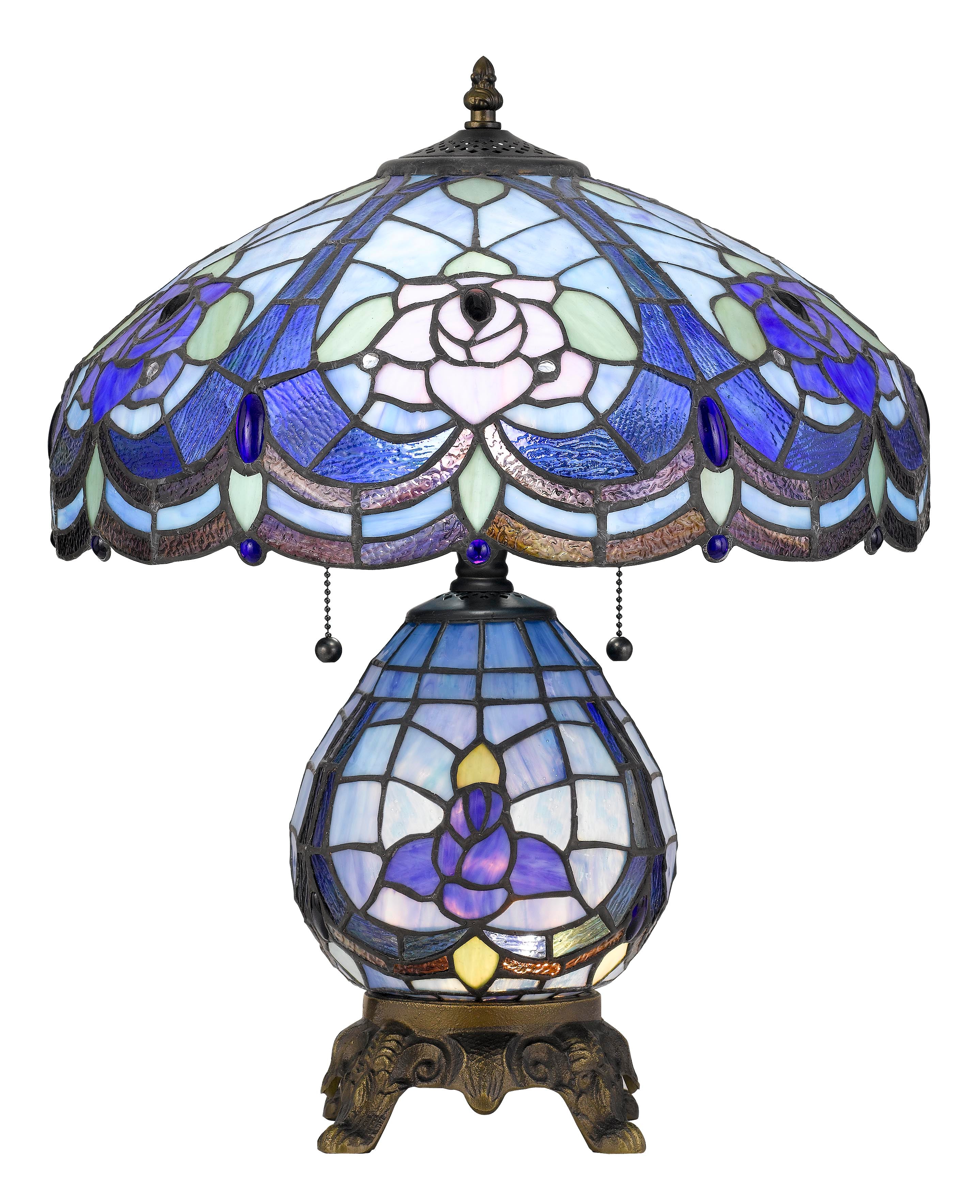 60 X 2 Watt Polyresin Table Lamp with 7 Watt Night Light Blue