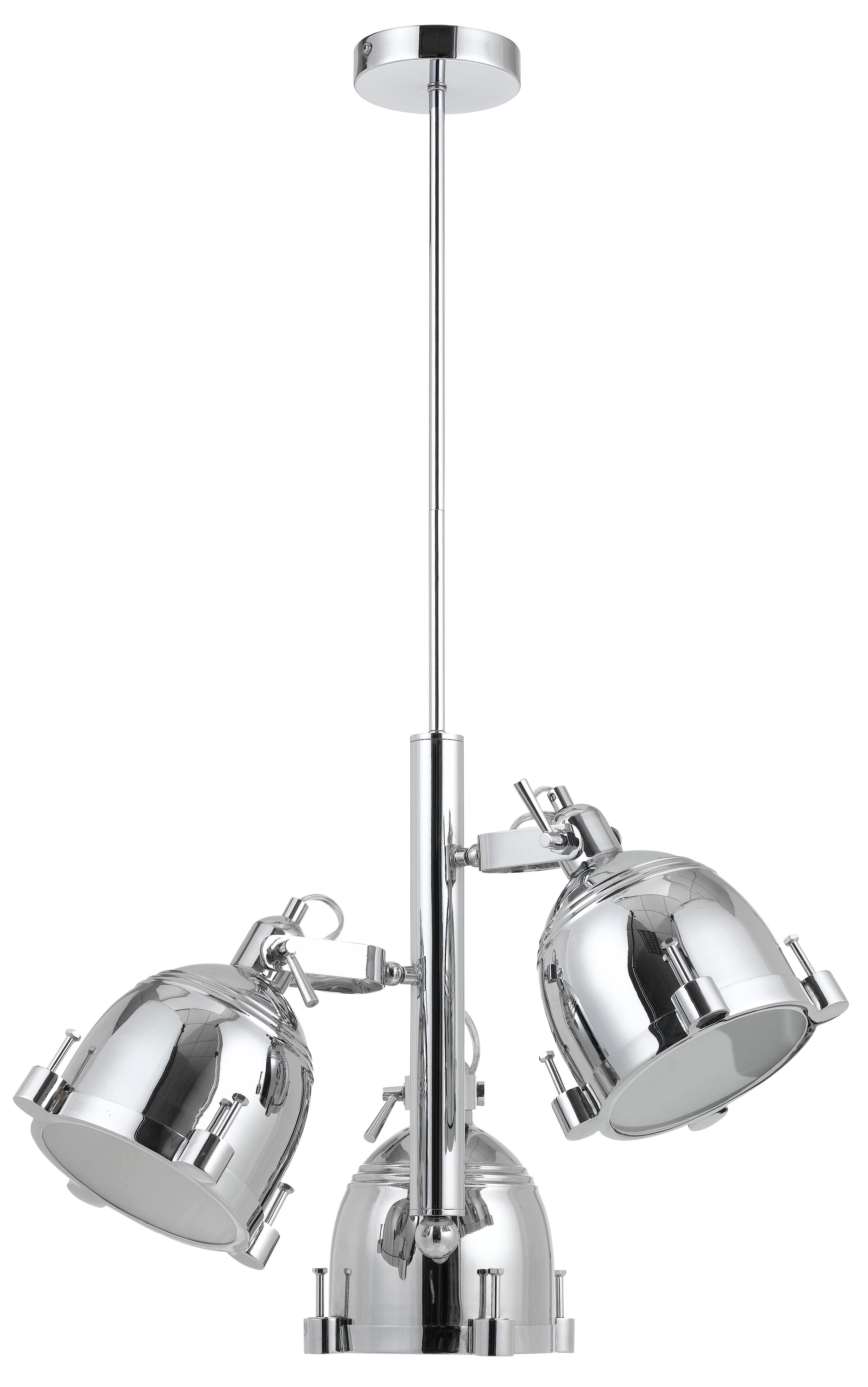60 X 3 Watt Metal Frame Chandelier With Round Downlight Shade Chrome