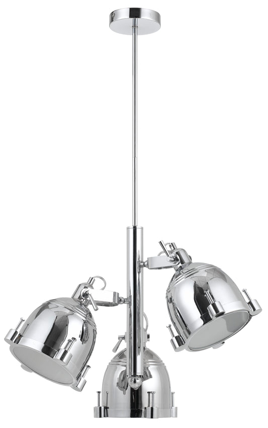 60 X 3 Watt Metal Frame Chandelier With Round Downlight Shade Chrome