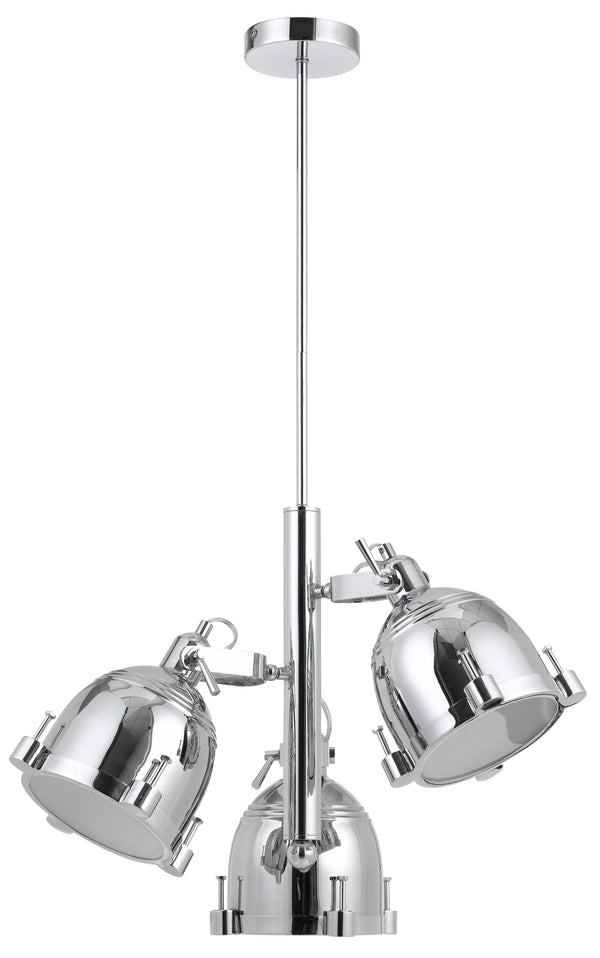 60 X 3 Watt Metal Frame Chandelier With Round Downlight Shade Chrome