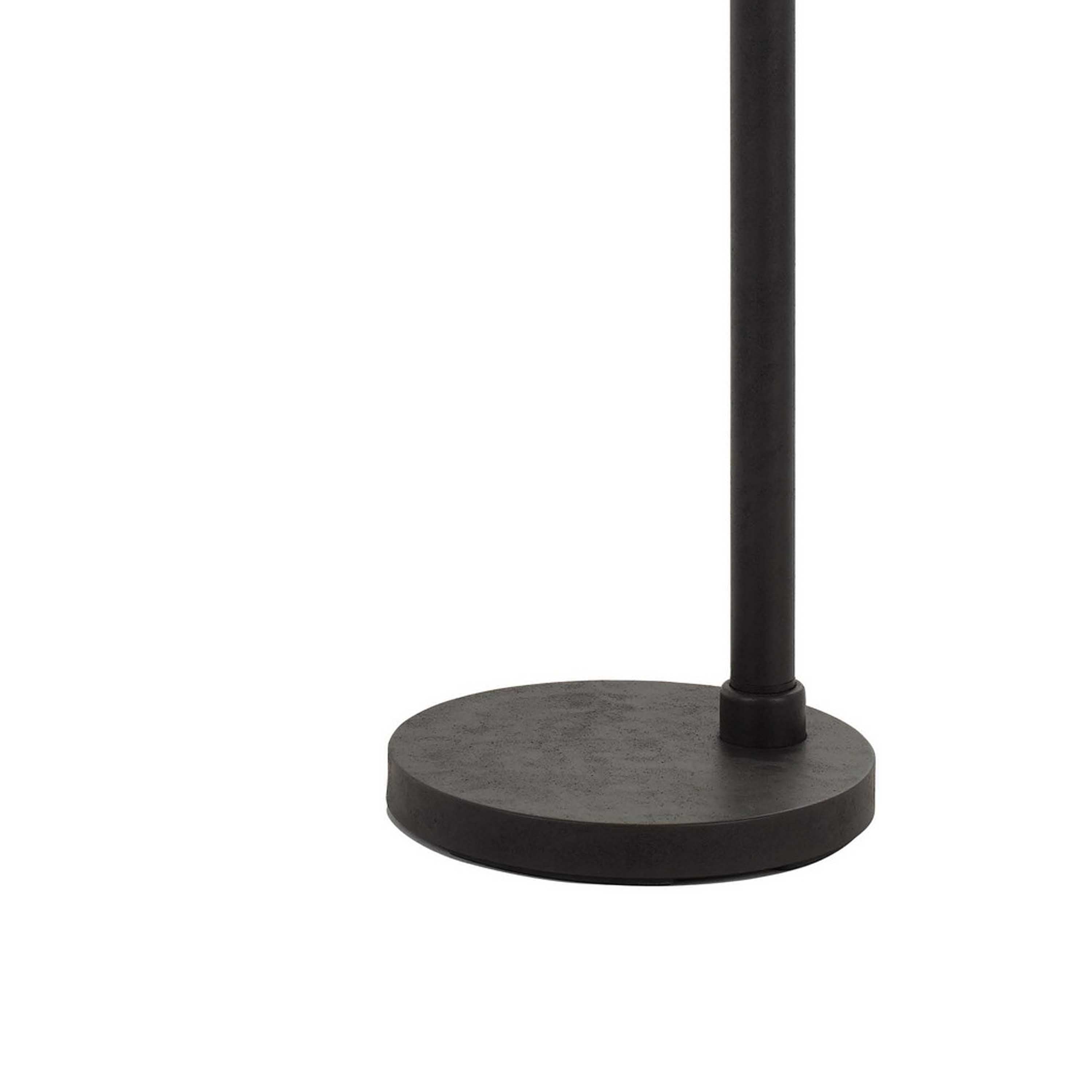 Tubular Metal Downbridge Floor Lamp With Wooden Accents Black-zoom-4