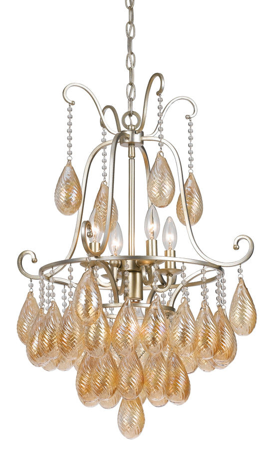 60 X 5 Watt Metal And Glass Frame Chandelier Silver And Gold