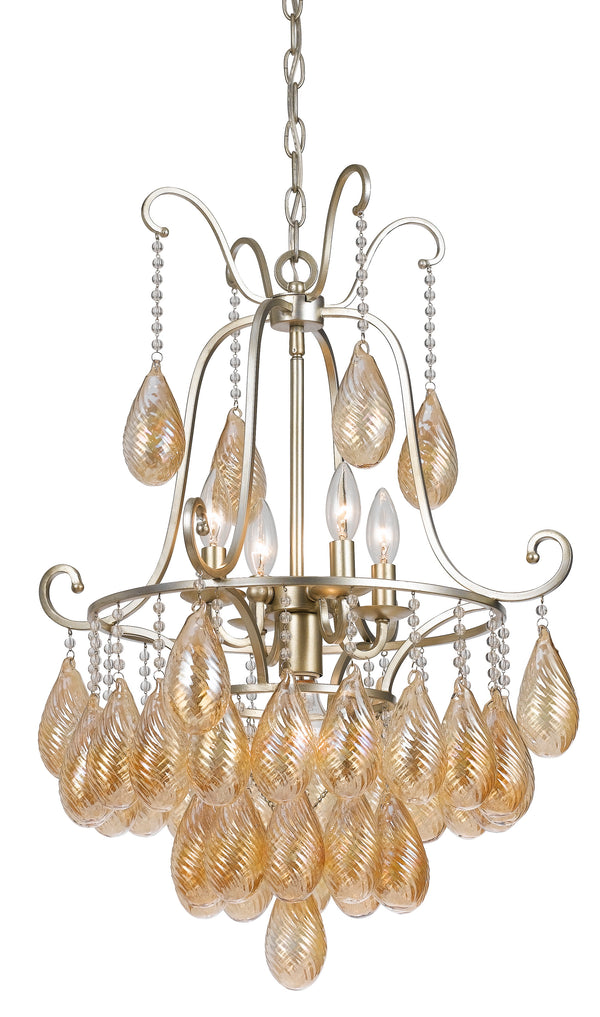 60 X 5 Watt Metal And Glass Frame Chandelier Silver And Gold