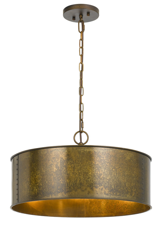 60 X 3 Watt Round Metal Frame Chandelier With 6 Foot Chain Distressed Gold