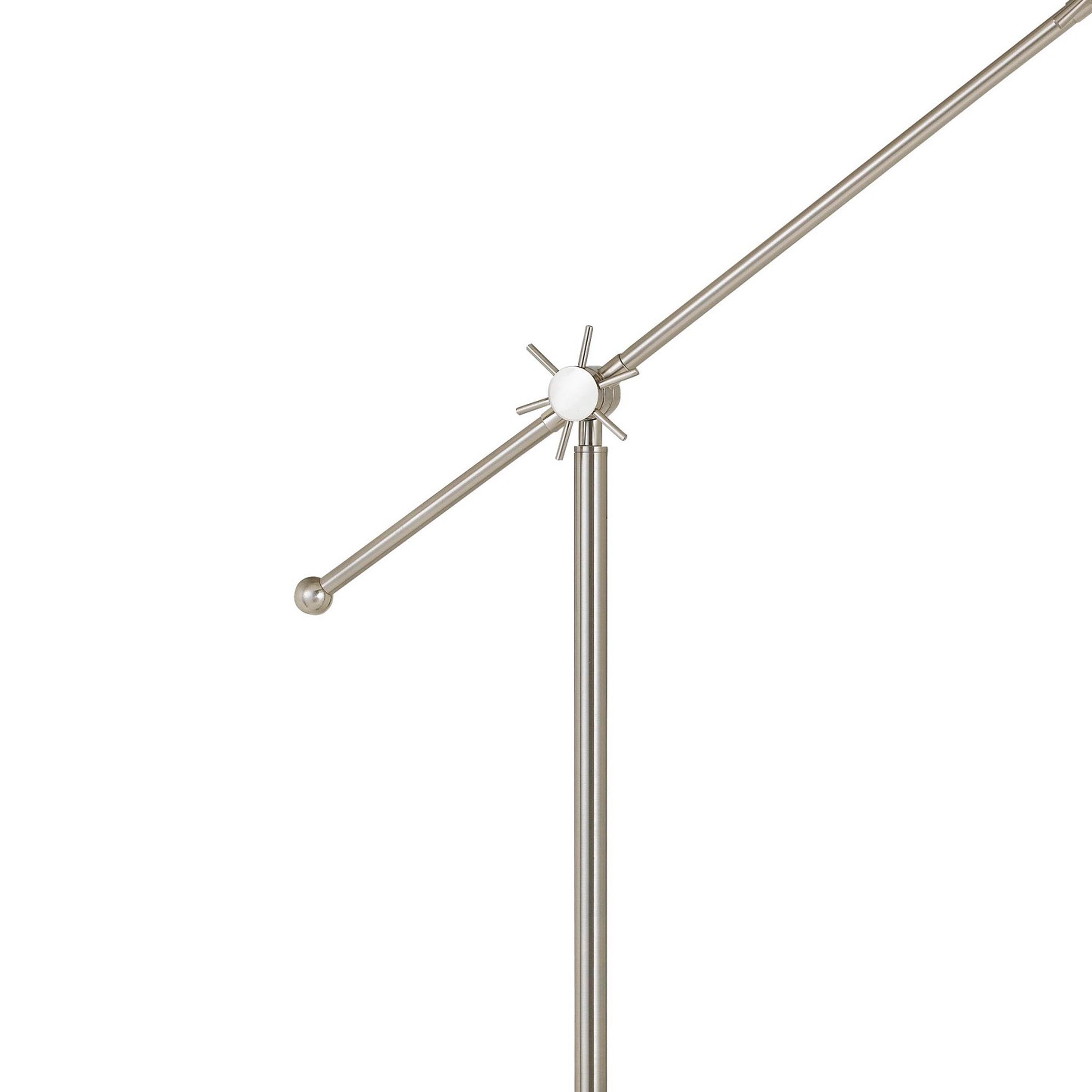 Integrated Led Floor Lamp With Metal Body And Adjustable Height Silver-zoom-3