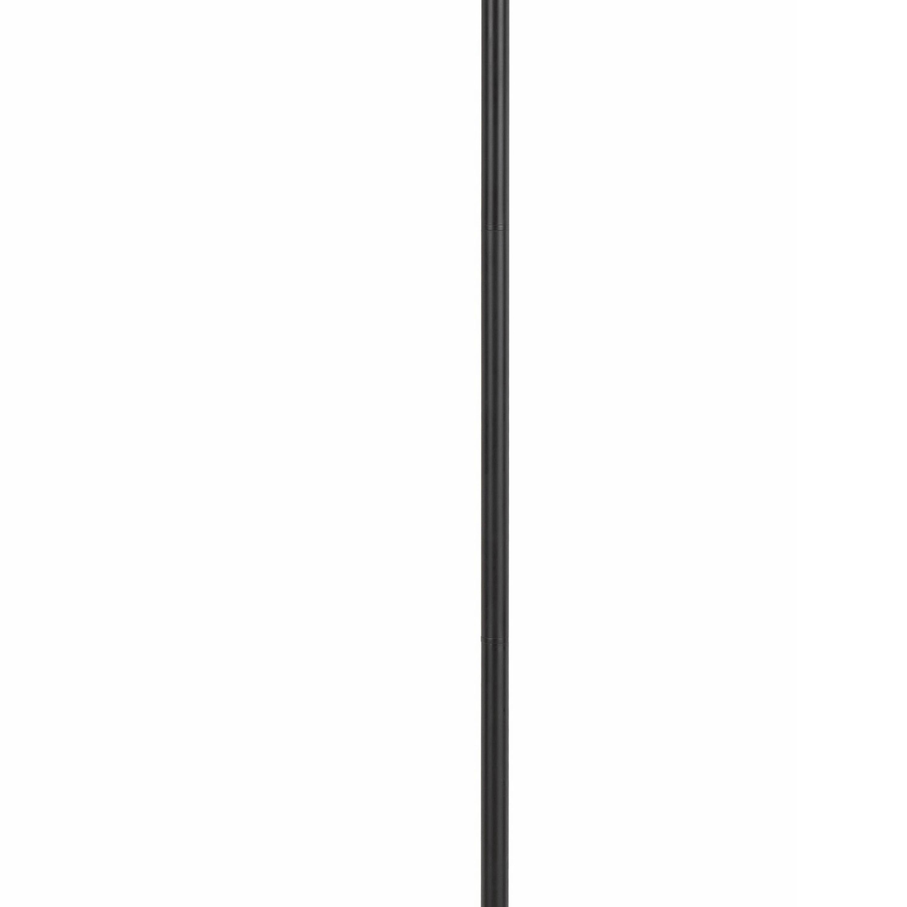 Metal Body Floor Lamp With Adjustable Arm And Textured Glass Shade Black-zoom-3