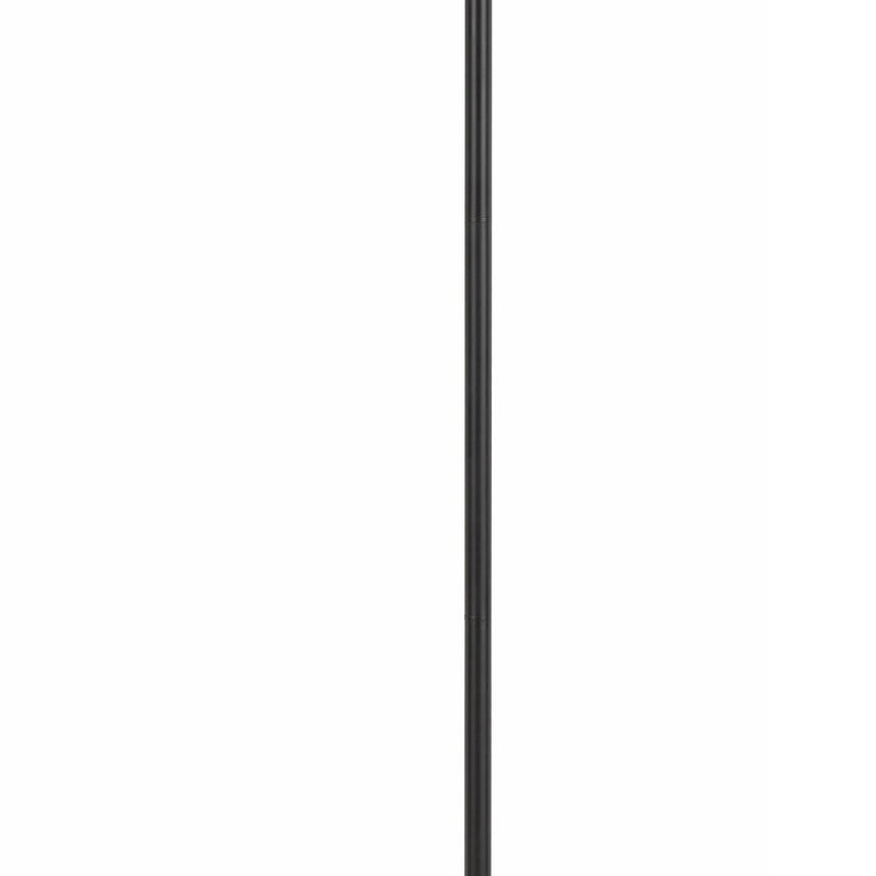 Metal Body Floor Lamp With Adjustable Arm And Textured Glass Shade Black-zoom-