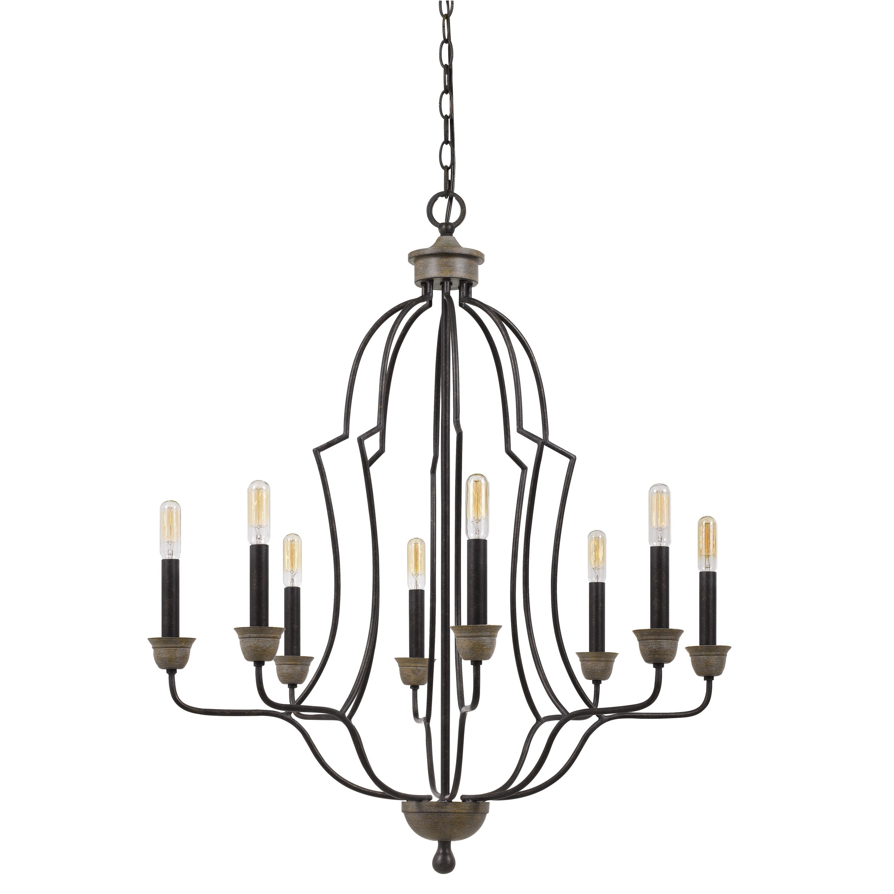 60 X 8 Watt Metal Chandelier With Tubular Frame Textured Bronze-zoom-1