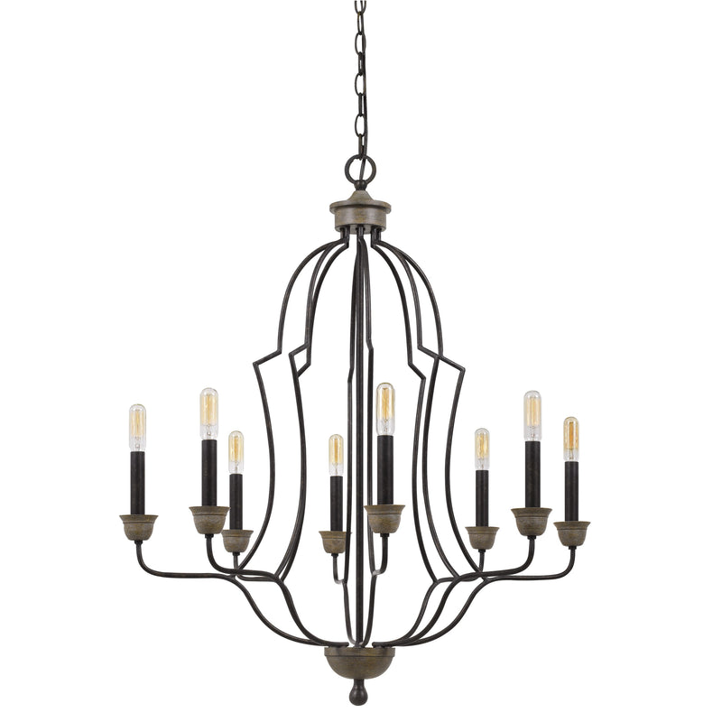 60 X 8 Watt Metal Chandelier With Tubular Frame Textured Bronze-zoom-