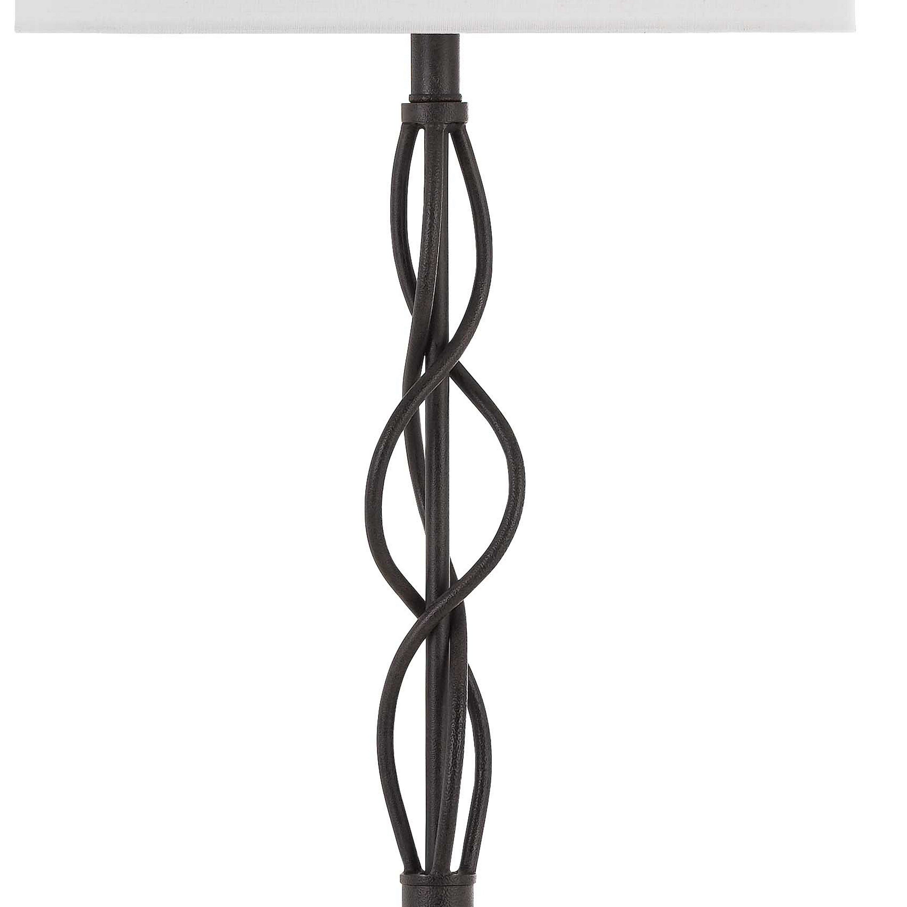 150w 3 Way Metal Floor Lamp With Fabric Drum Shade Bronze And White-zoom-3