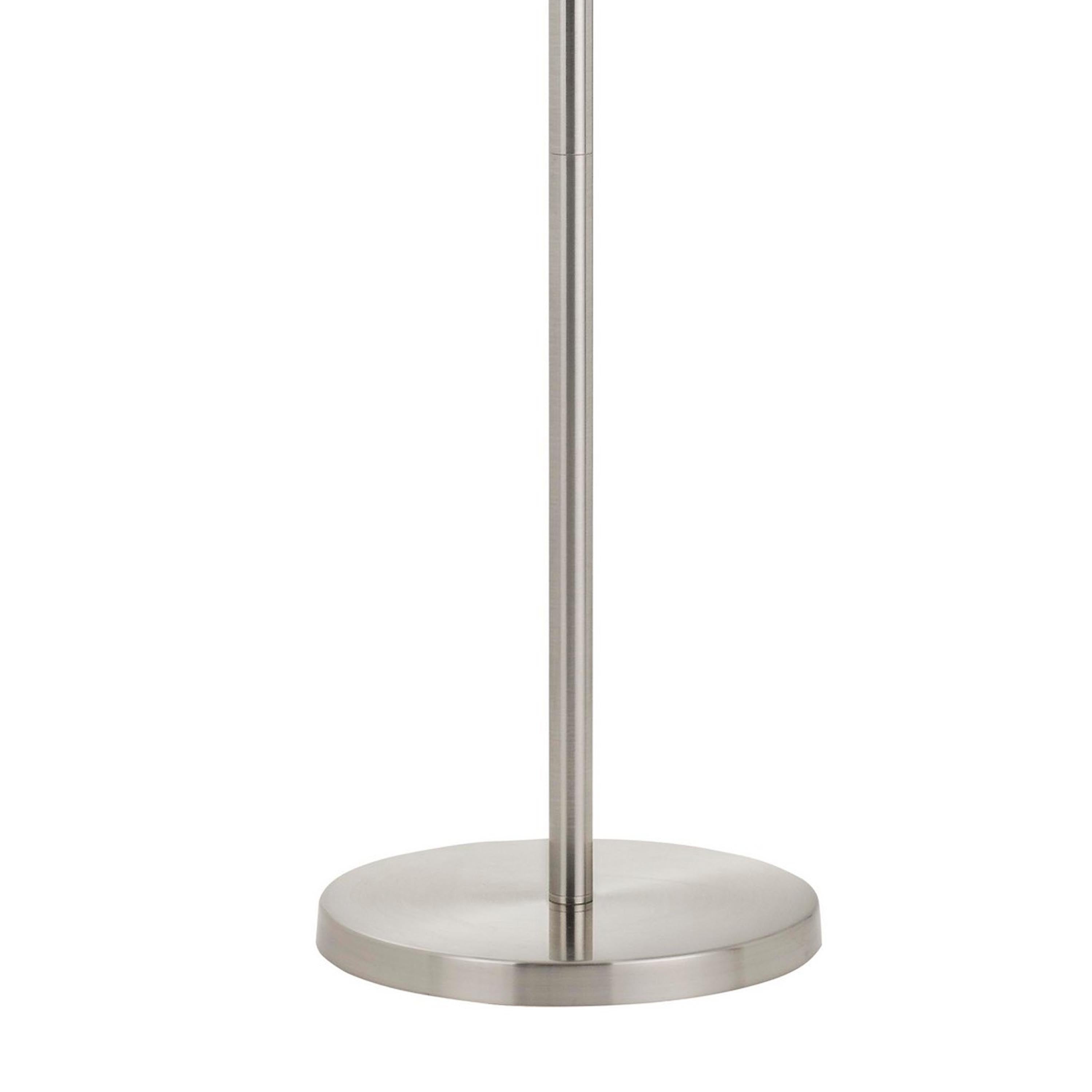 Tubular Metal Body Floor Lamp With 2 Adjustable Arms Silver-zoom-4
