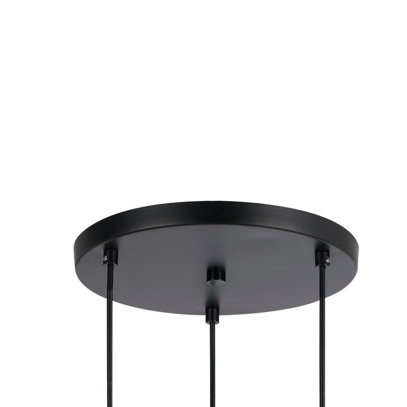 3 Bulb Wind Chime Design Pendant With Cylindrical Glass Shade Black-zoom-