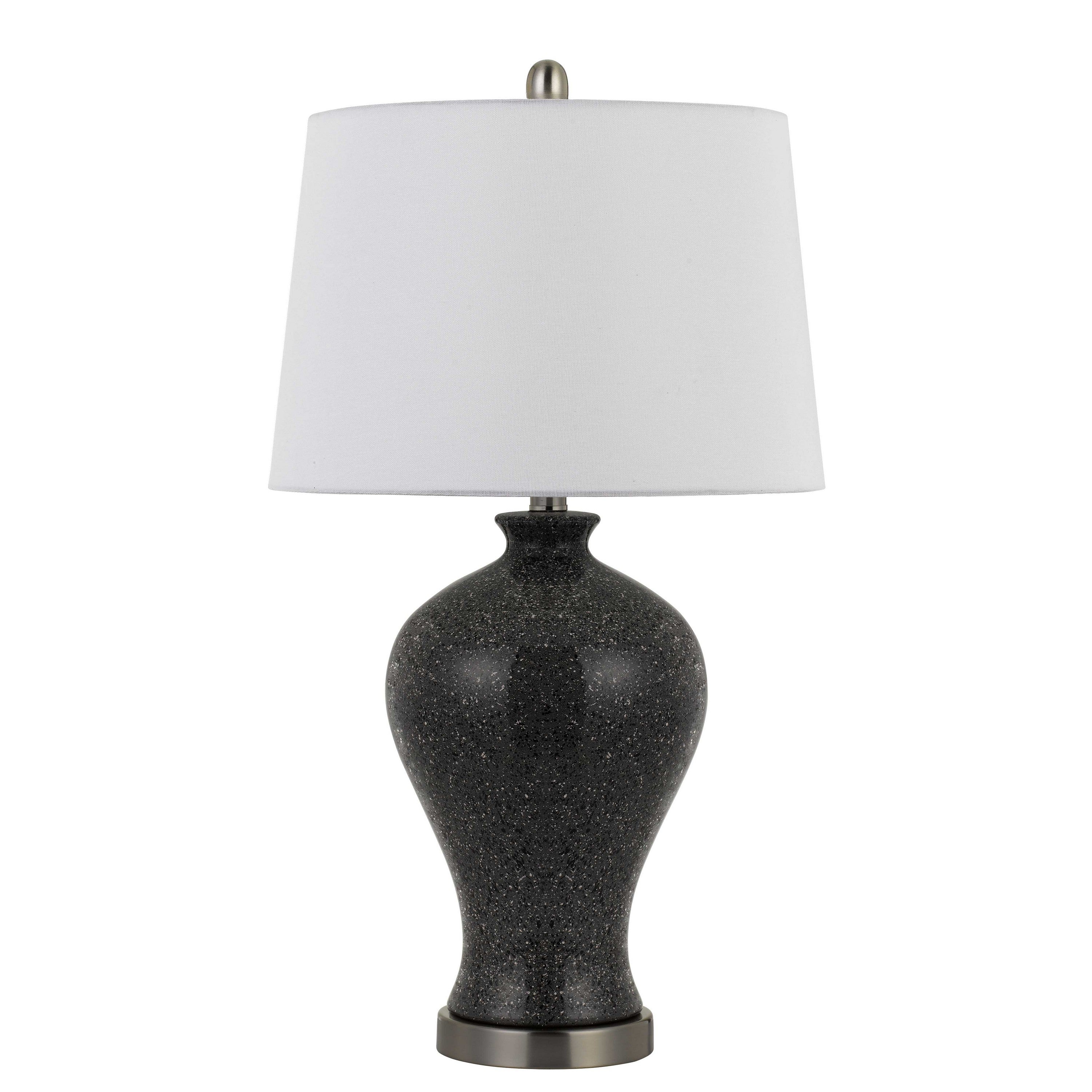 Ceramic Urn Shaped Base Table Lamp with Speckles Set of 2 Black-zoom-1