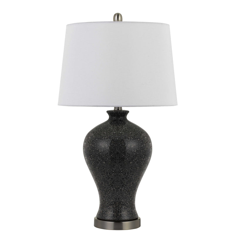 Ceramic Urn Shaped Base Table Lamp with Speckles Set of 2 Black-zoom-