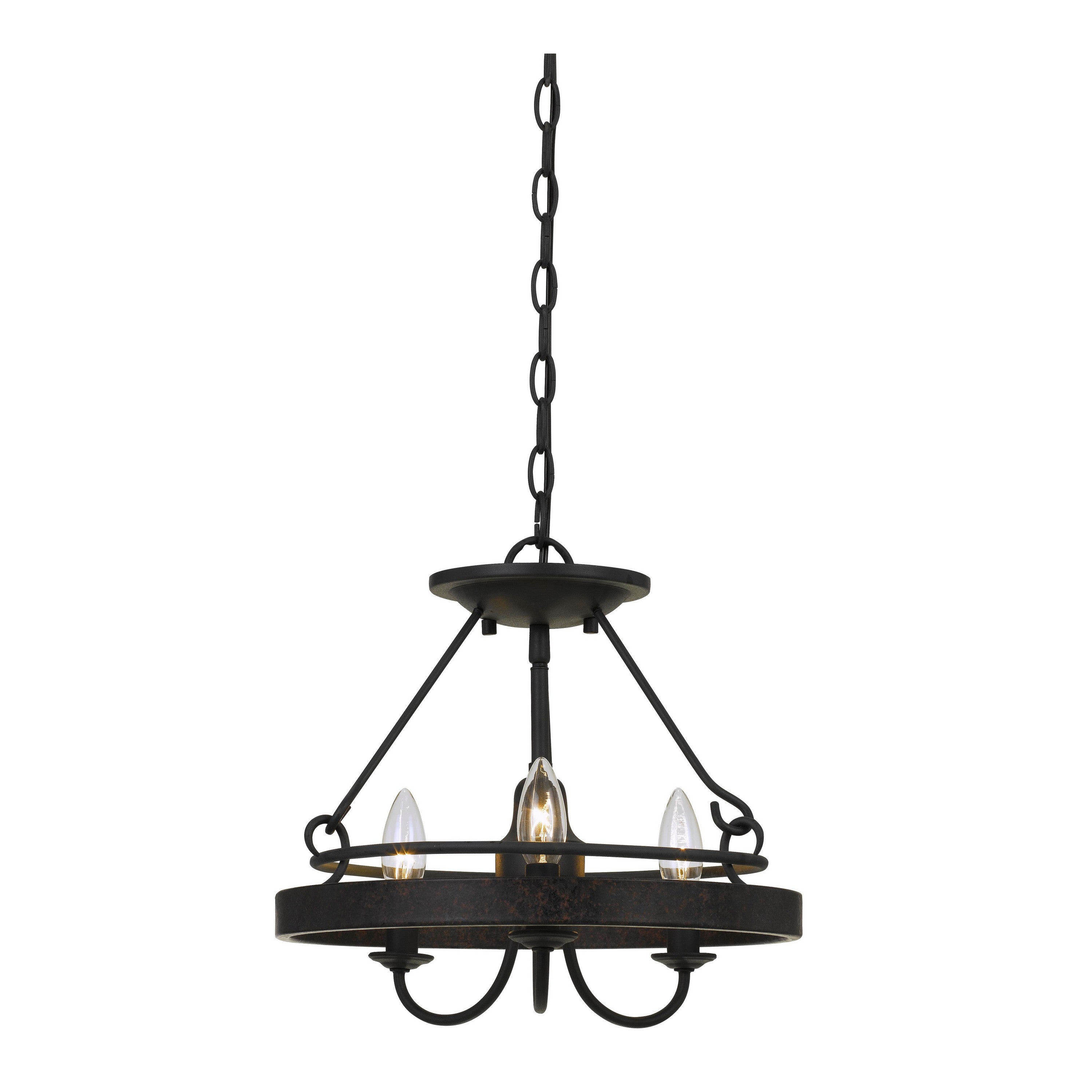 60 X 3 Watt Metal Frame Pendant With Hardwired Switch Textured Gray