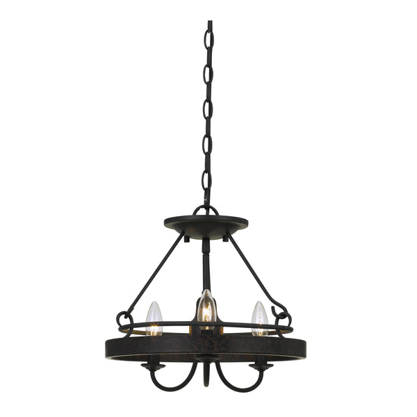60 X 3 Watt Metal Frame Pendant With Hardwired Switch Textured Gray