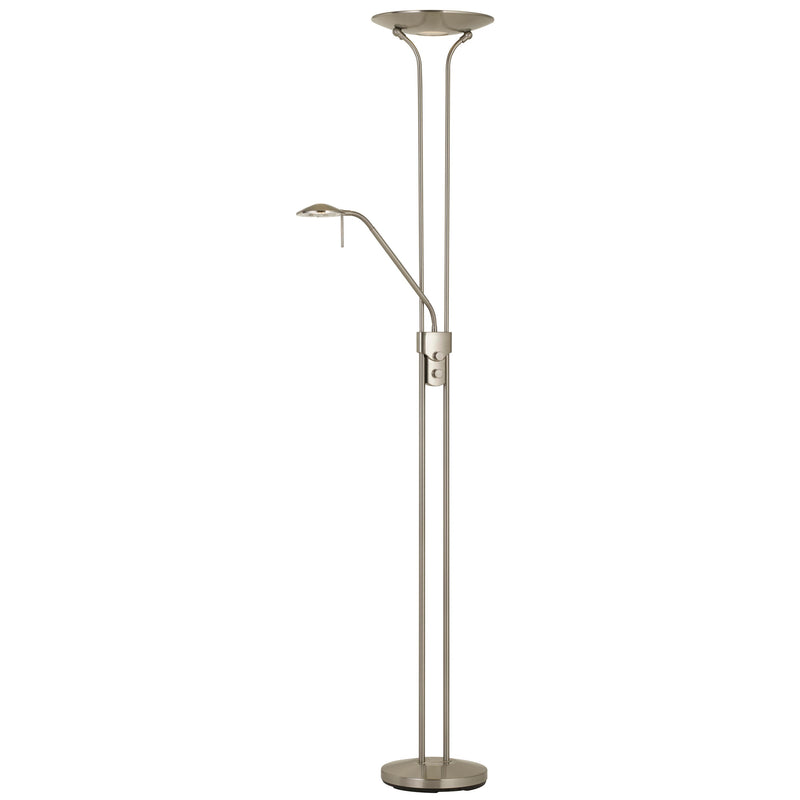 2 Metal Heads Torchiere Floor Lamp With Dimmer Control Chrome-zoom-