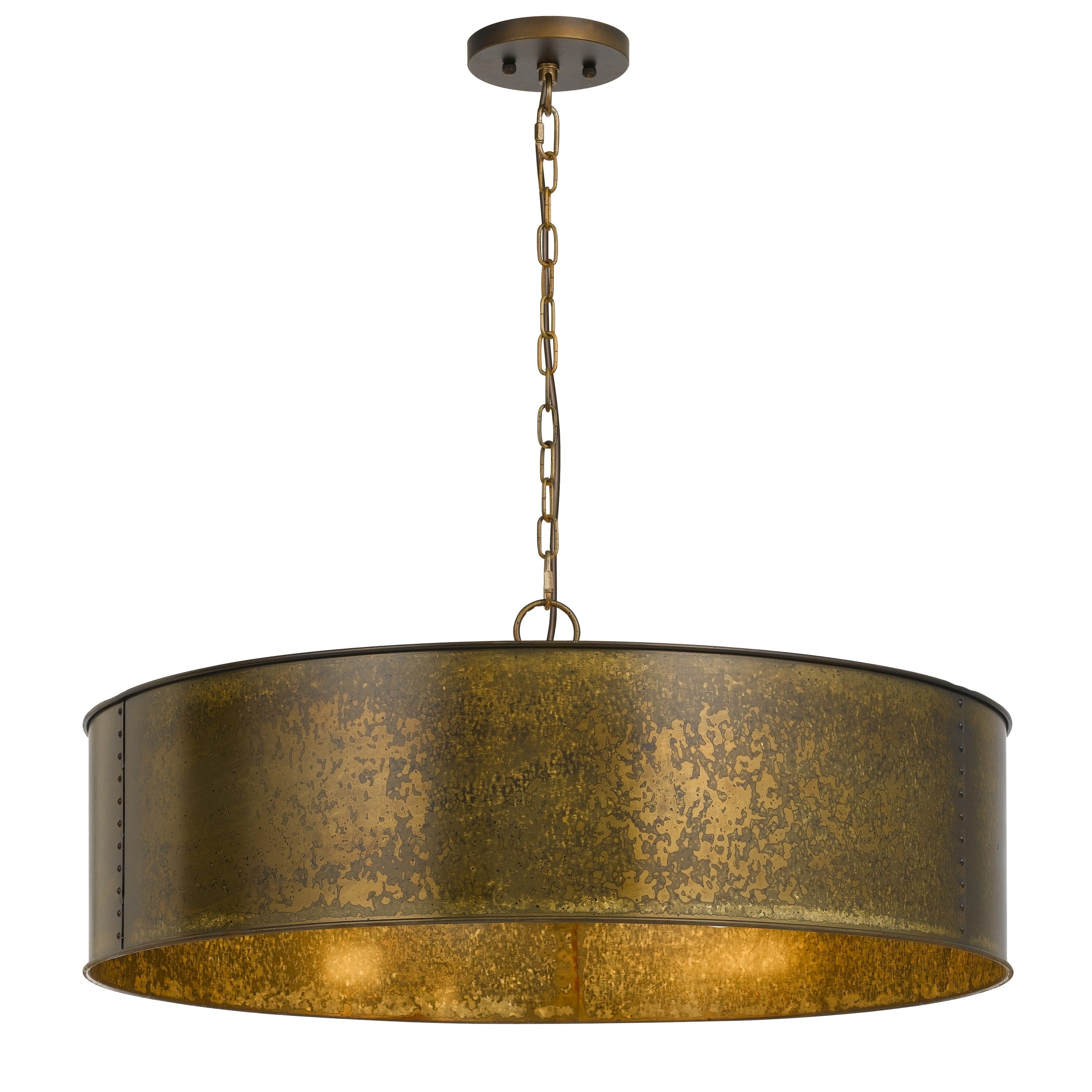 60 X 5 Watt Round Metal Frame Chandelier With 6 Foot Chain Distressed Gold-zoom-1