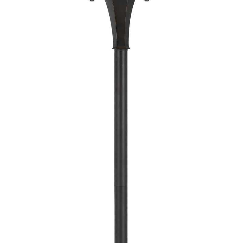 Flared Glass Shade Floor Lamp With Pattern And Stalk Support Multicolor-zoom-