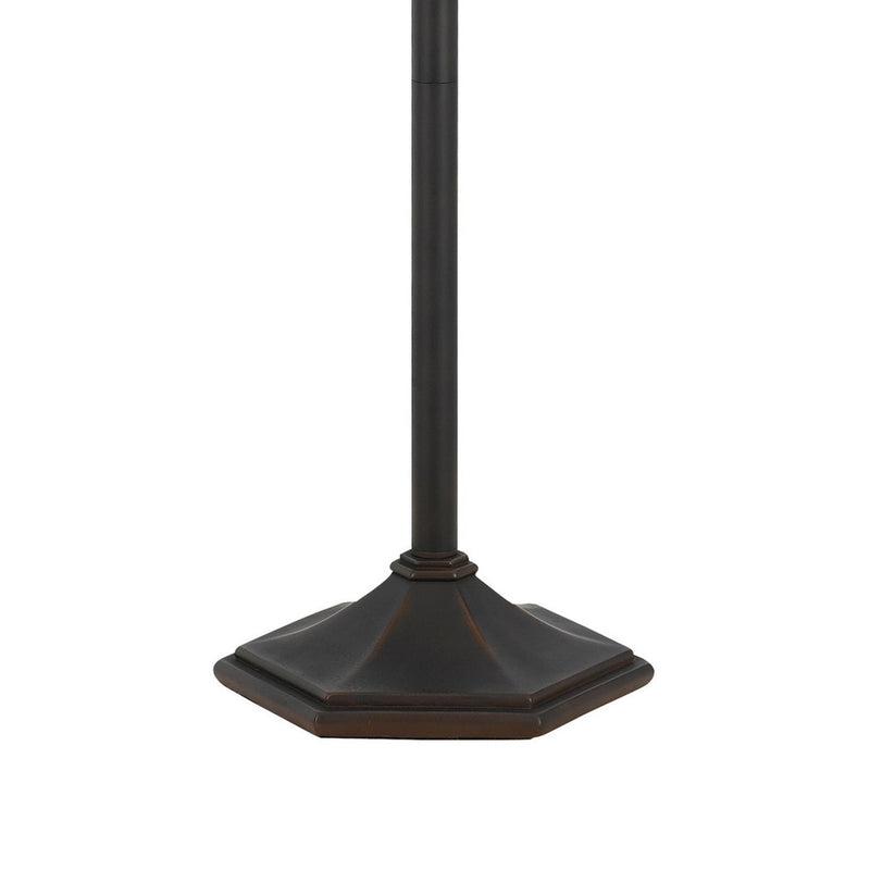 Flared Glass Shade Floor Lamp With Pattern And Stalk Support Multicolor-zoom-