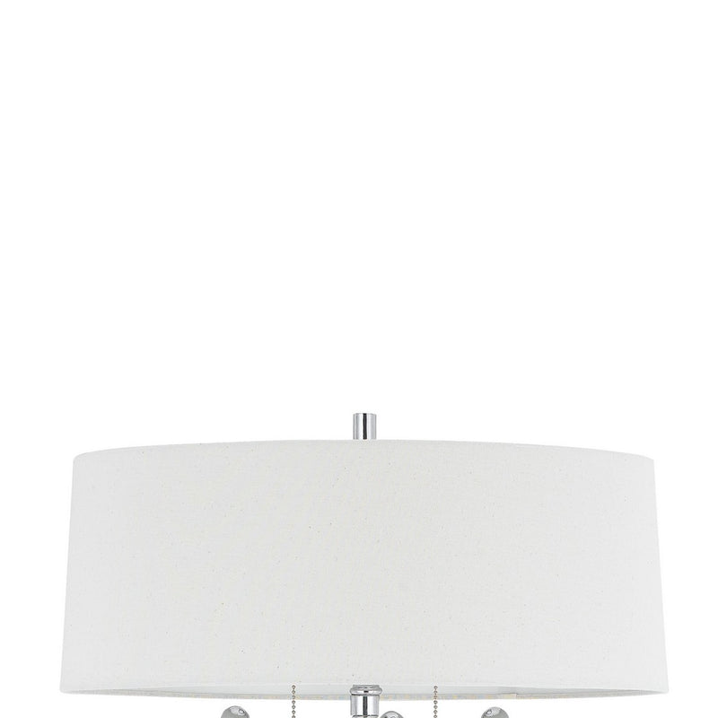 Metal Floor Lamp With Corkscrew Design Stalk Support And Drum Shade Silver-zoom-