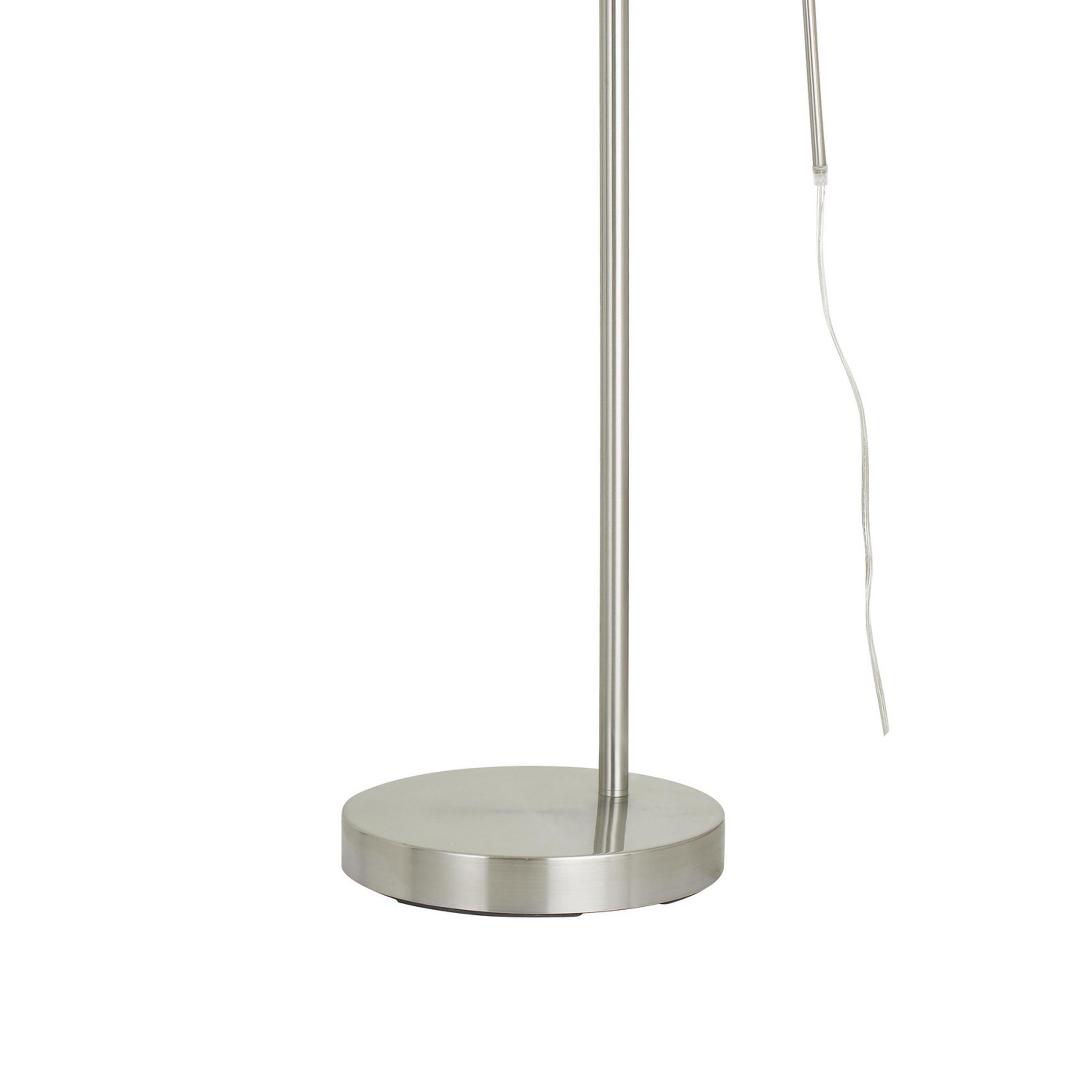 Metal Arc Design Floor Lamp With Round Base And Stalk Support Silver-zoom-3