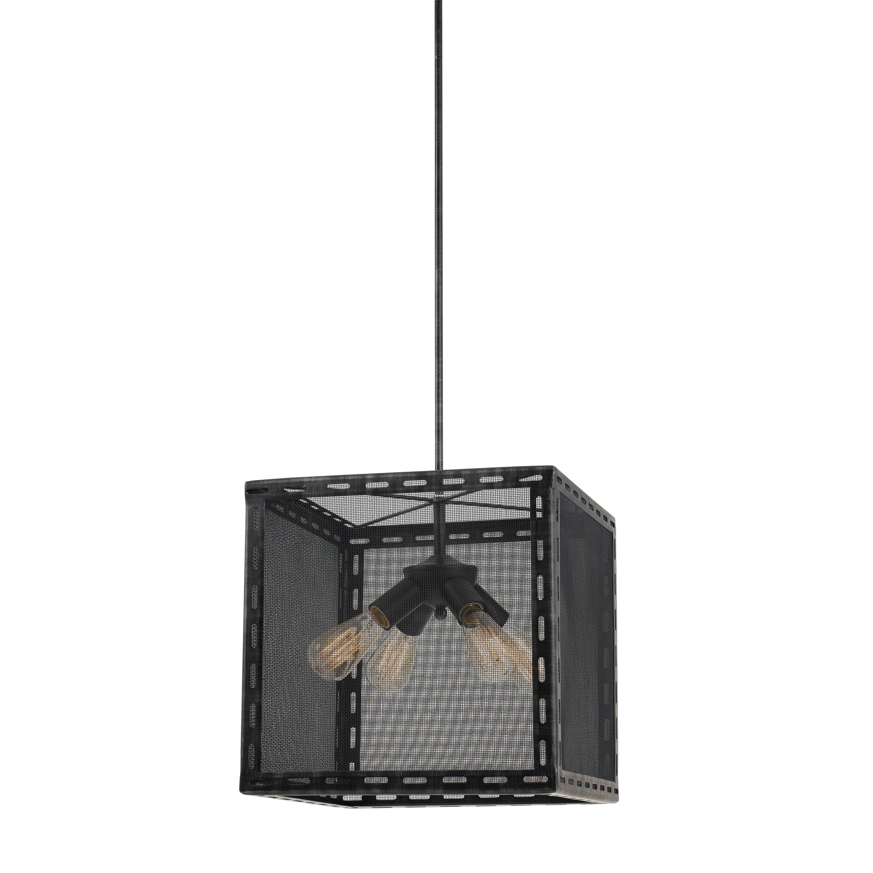 Metal Wire Mesh Design Shade Chandelier With Cord Black-zoom-1