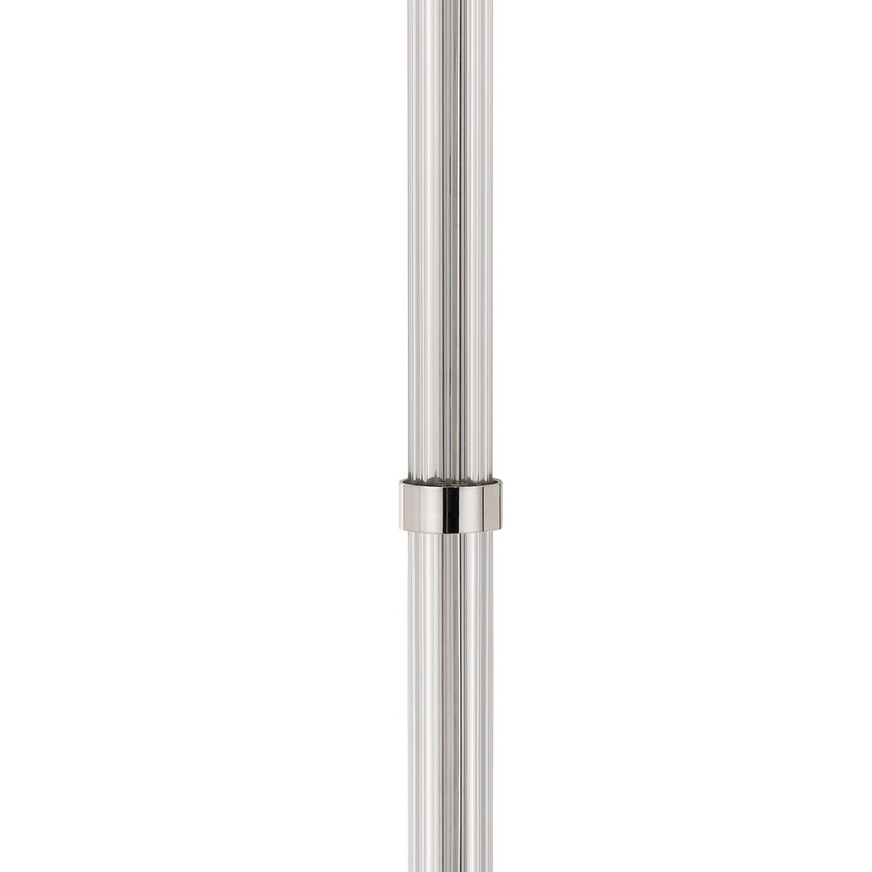 Metal And Acrylic Tubular Body Floor Lamp With Fabric Drum Shade White-zoom-3