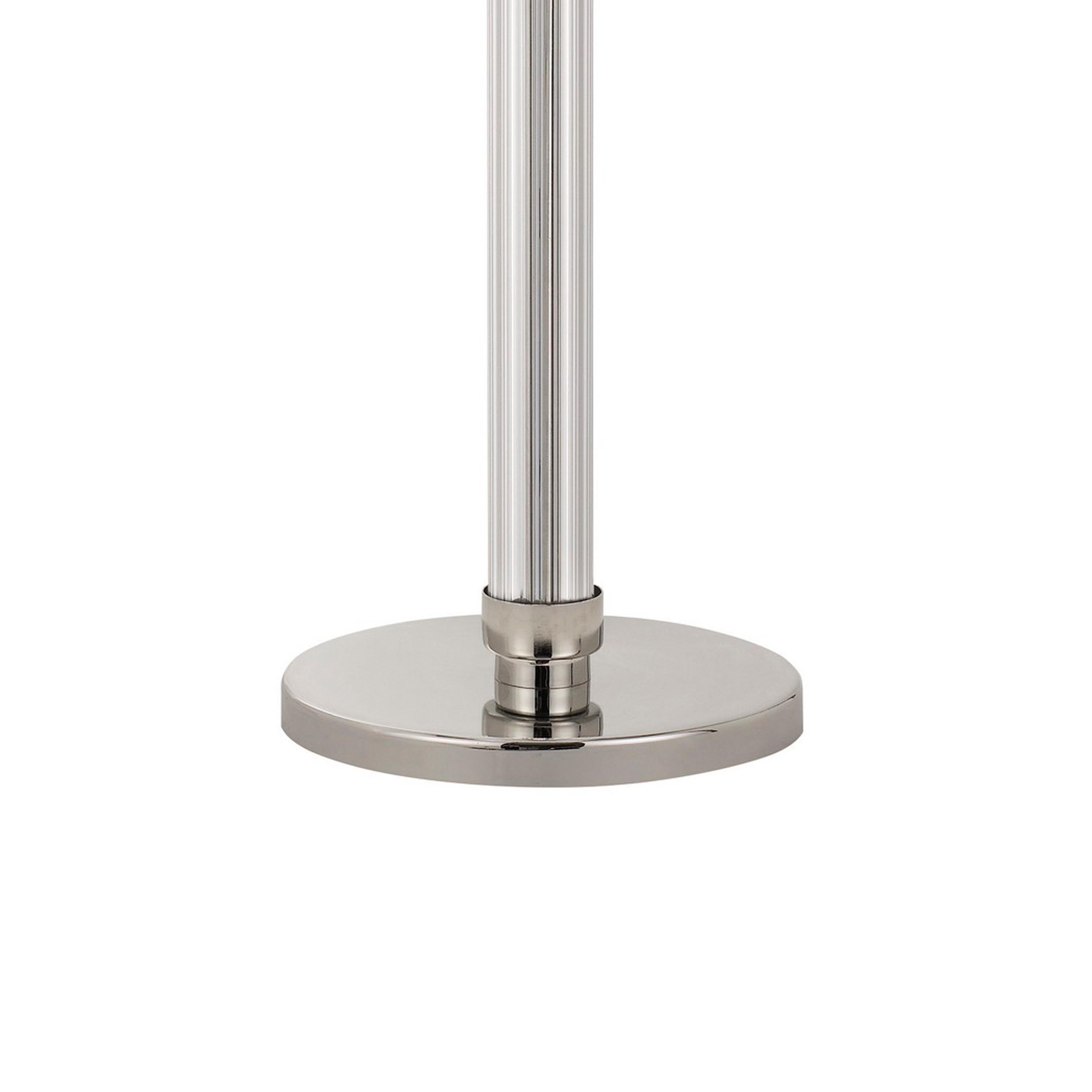 Metal And Acrylic Tubular Body Floor Lamp With Fabric Drum Shade White-zoom-4