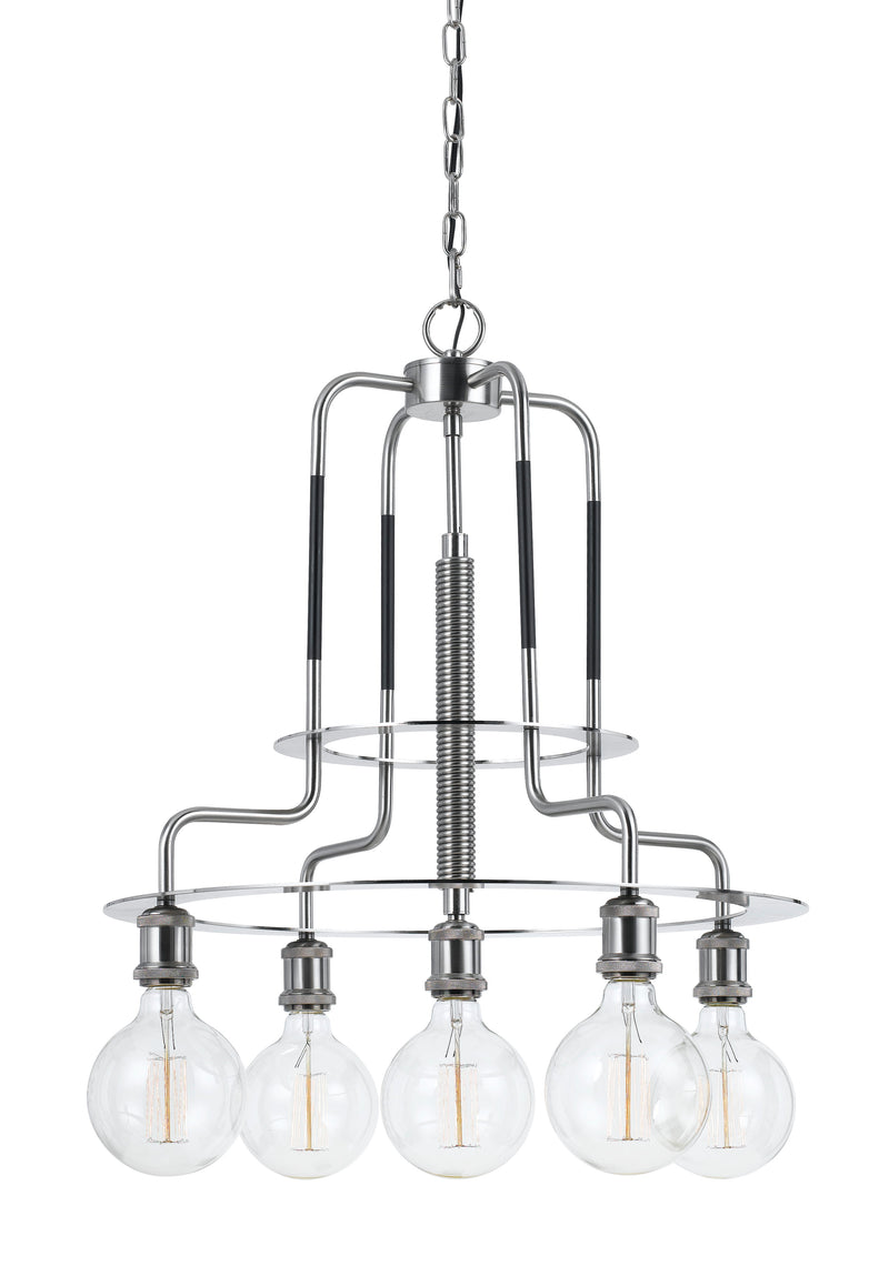 60 X 5 Watt Metal Frame Chandelier With Edison Bulbs Silver-zoom-