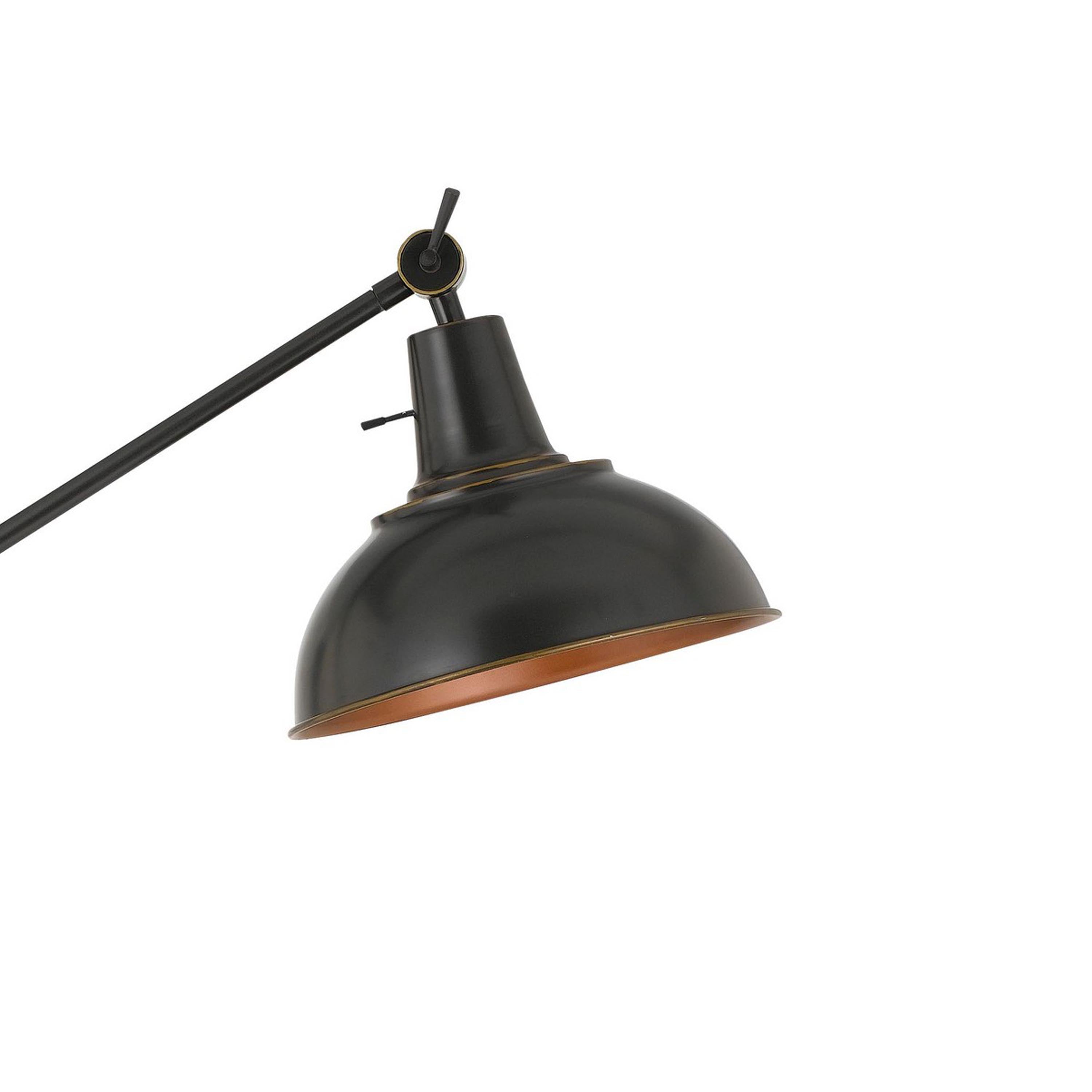 100 Watt Metal Body Floor Lamp With Adjustable Height And Head Black-zoom-2