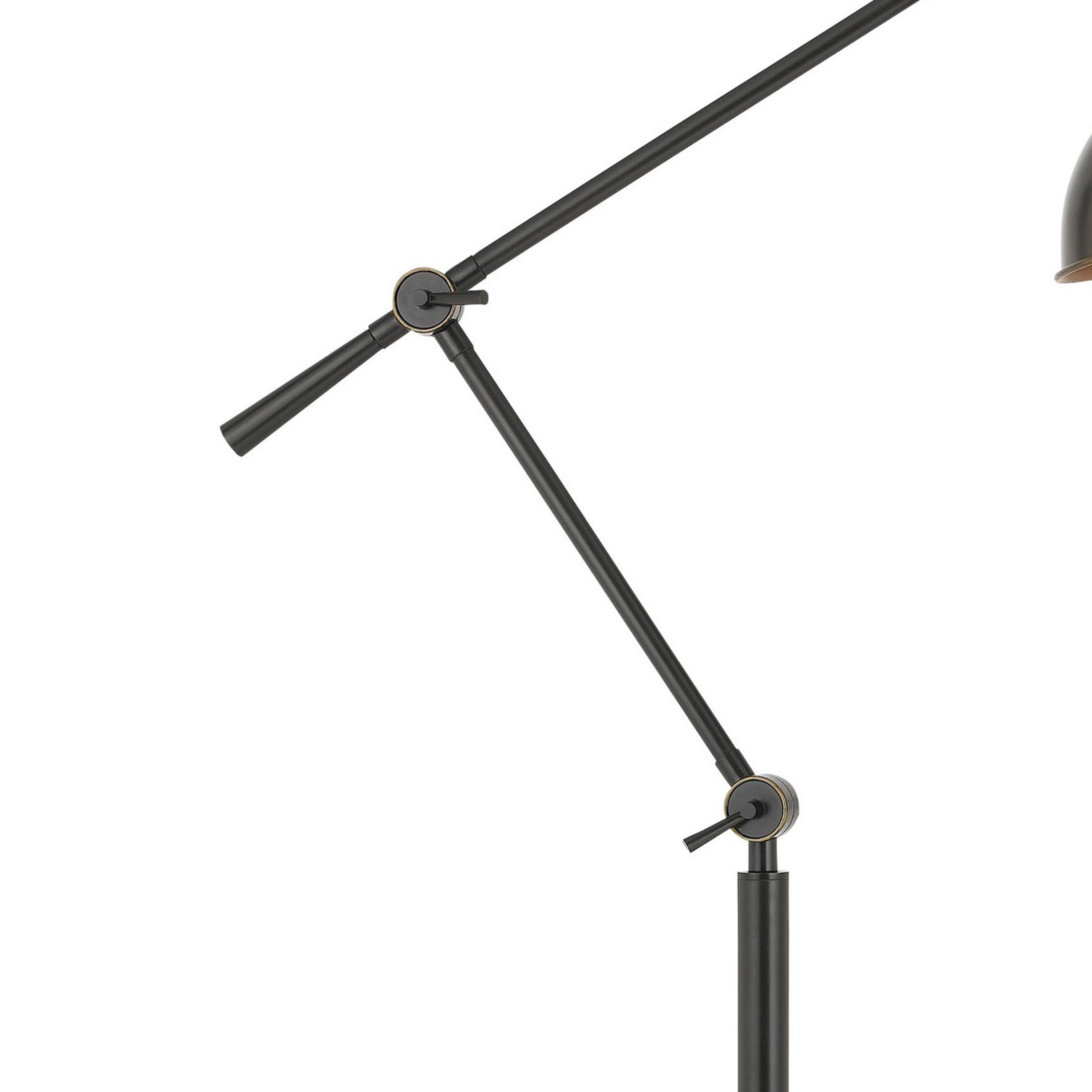 100 Watt Metal Body Floor Lamp With Adjustable Height And Head Black-zoom-3
