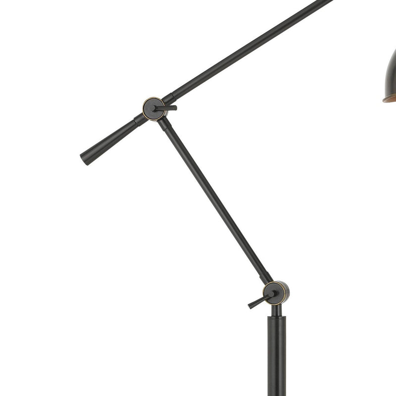 100 Watt Metal Body Floor Lamp With Adjustable Height And Head Black-zoom-