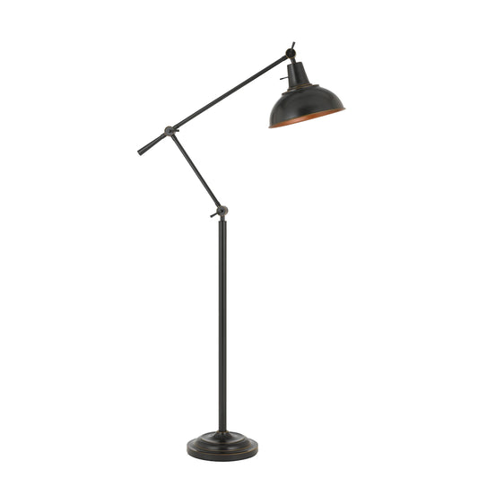 100 Watt Metal Body Floor Lamp With Adjustable Height And Head Black