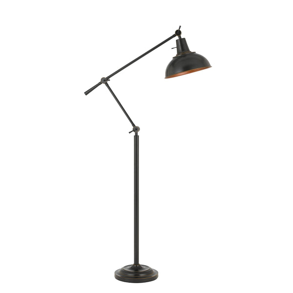 100 Watt Metal Body Floor Lamp With Adjustable Height And Head Black