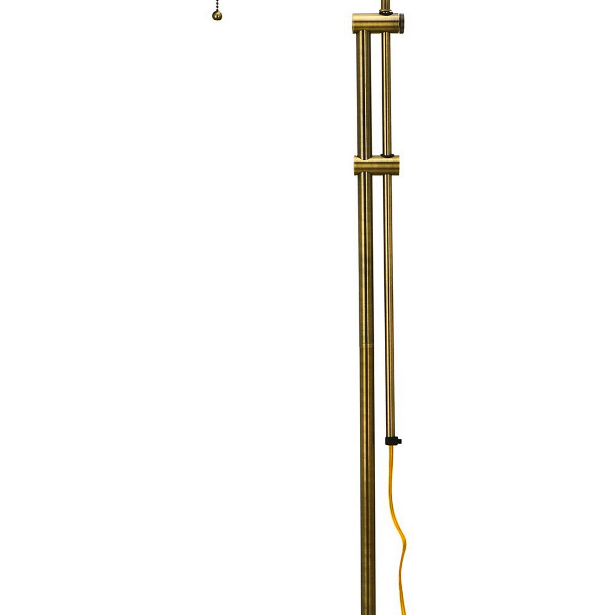 Metal Rectangular Floor Lamp With Adjustable Pole Gold-zoom-3