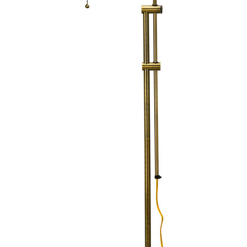 Metal Rectangular Floor Lamp With Adjustable Pole Gold-zoom-