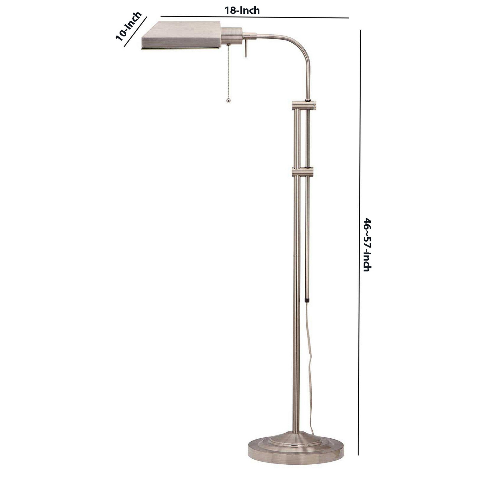 Metal Rectangular Floor Lamp With Adjustable Pole White-zoom-5