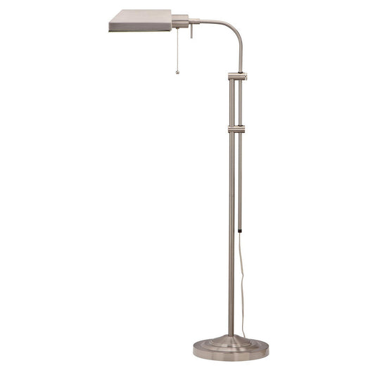Metal Rectangular Floor Lamp With Adjustable Pole White