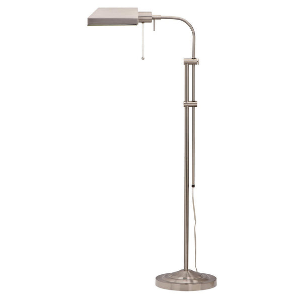 Metal Rectangular Floor Lamp With Adjustable Pole White