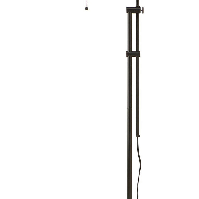 Metal Rectangular Floor Lamp With Adjustable Pole Black-zoom-