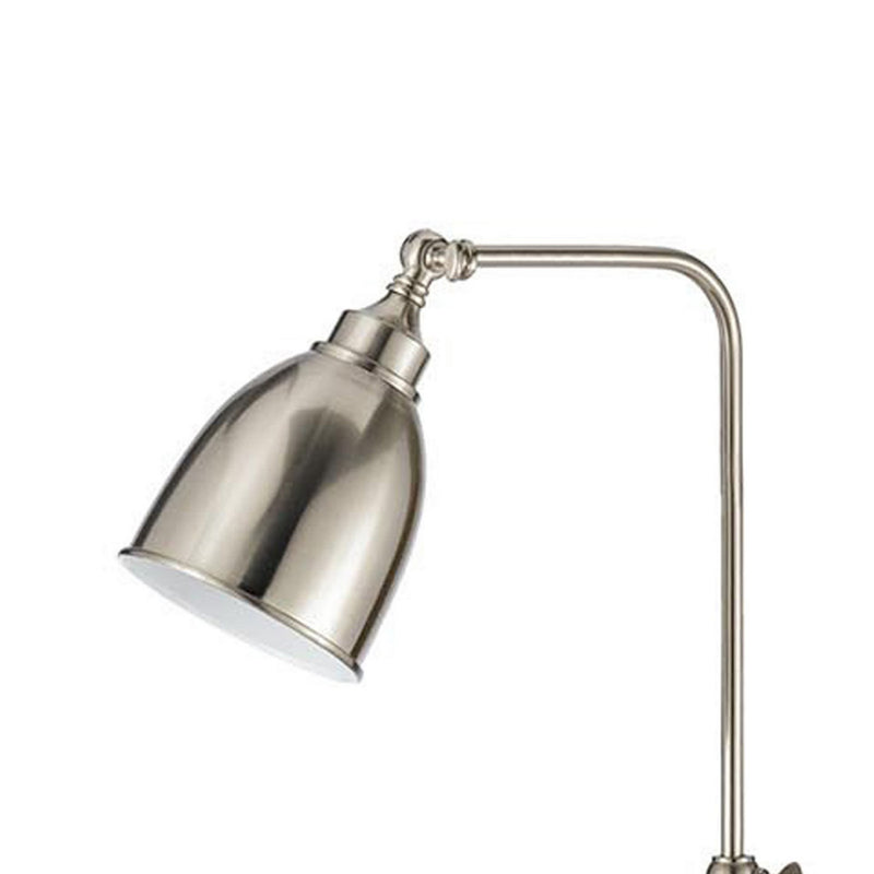 Metal Round 62" Floor Lamp With Adjustable Pole Silver-zoom-